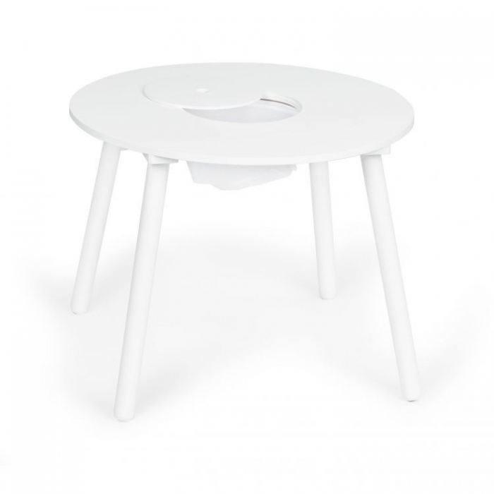 Set Masa+Scaune Ecotoys cu Depozitare Alb - imagine 3