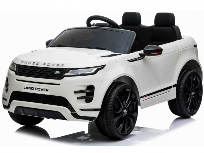 Masinuta electrica Range Rover 4x4, pentru copii 2-5 ani, 140W 12V, scaun tapitat, roti MOI, alba