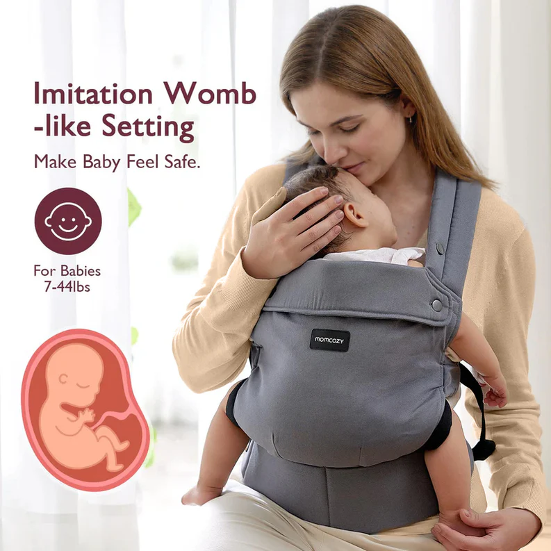 Marsupiu Ergonomic Momcozy PureHug Gri | Confort - imagine 5