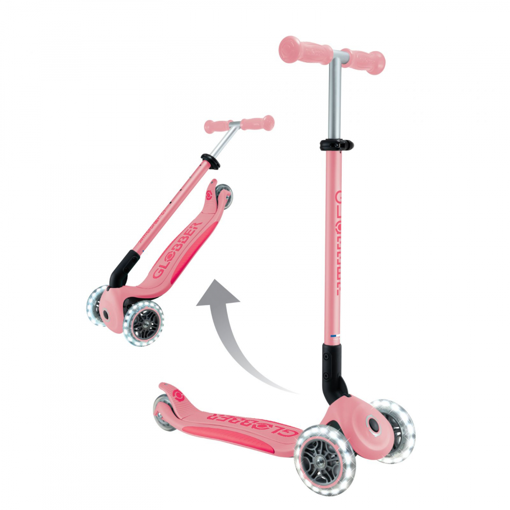 Trotineta Globber Primo Roz Pliabilă cu Lumini - imagine 3