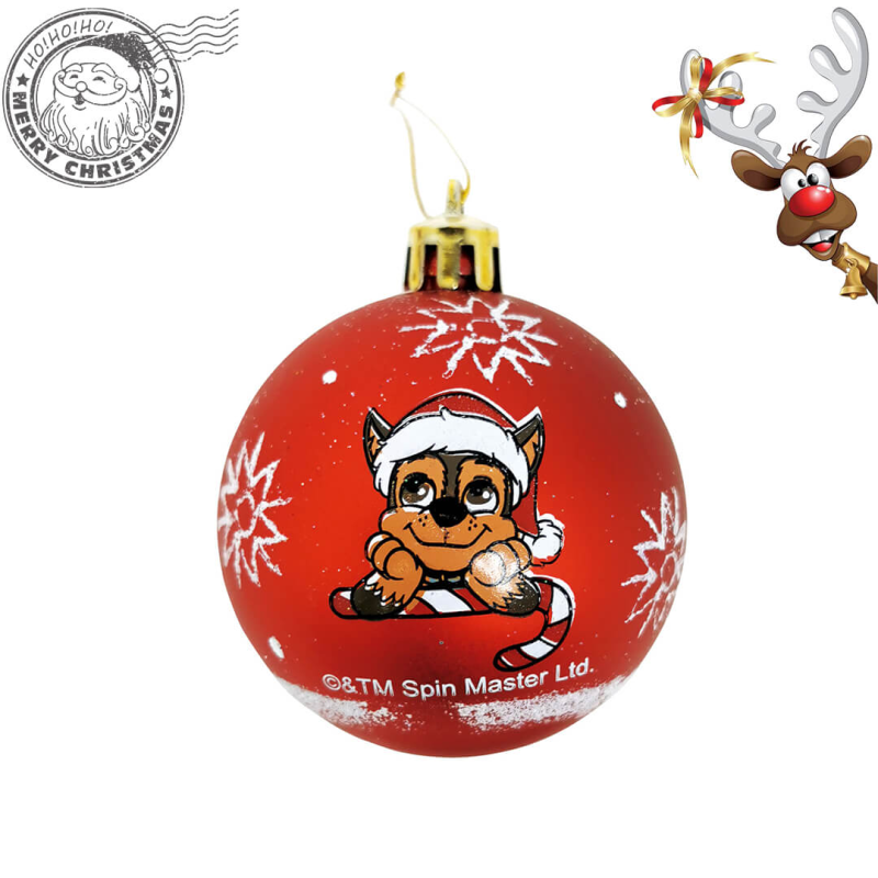 Set 6 Globuri Paw Patrol Crăciun 8cm - imagine 4