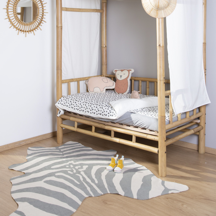 Covor Bumbac Zebra Gri Childhome 145x160 cm - imagine 3