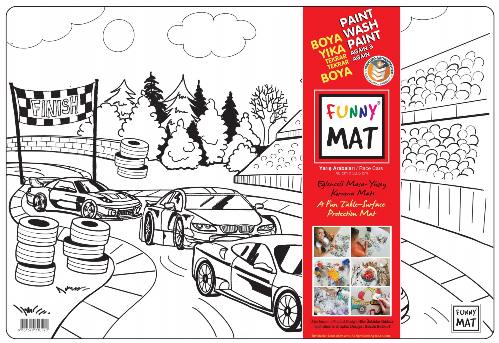 Planșă Colorat Funny Mat Vehicule Reutilizabilă