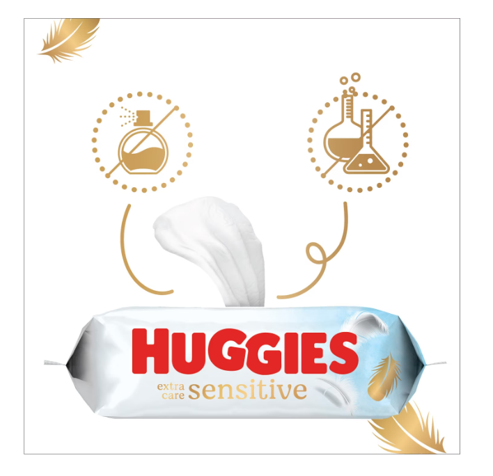 Servetele Huggies Pure Extra Care - 168 buc
