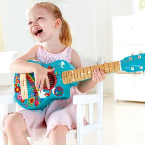 Chitara Hape din lemn - Jucarie muzicala flori - imagine 2