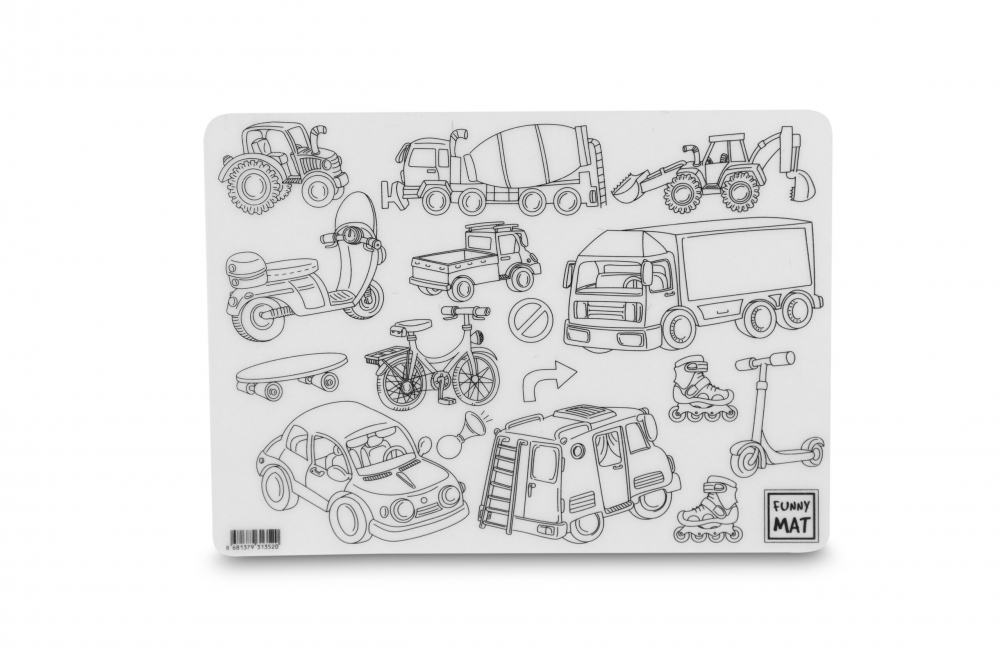 Funny Mat Vehicule - Planșă Colorat Reutilizabilă
