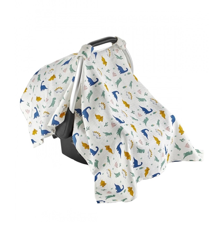 Baldachin Muselina Babyjem Dino Scaun Auto 0-13kg - imagine 2