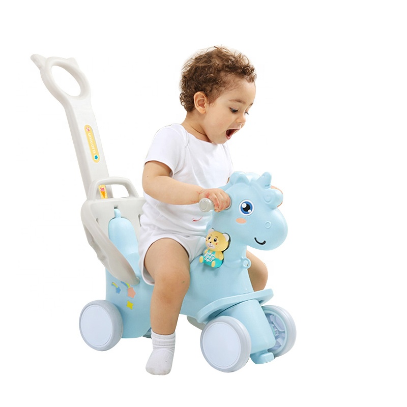 Balansoar 3 in 1 Nichiduta Unicorn Albastru cu Mânere