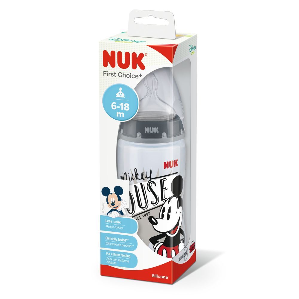 Biberon NUK First Choice, 300 ml, Mickey, 6-18 luni