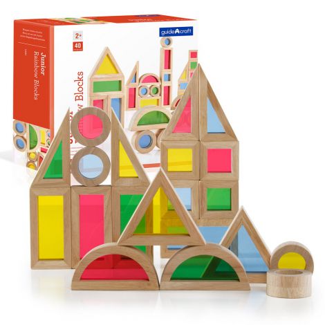 Junior Rainbow Blocks 40 piese Guidecraft