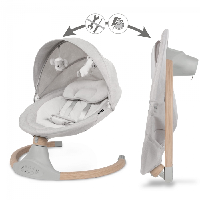 Leagan Electric Kidwell 2 în 1, Lemn, Light Melange - imagine 9