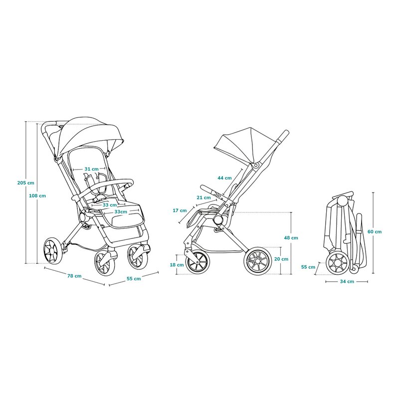 Carucior Sport Lionelo Cloe, Pliabil Compact, Black Onyx - imagine 6