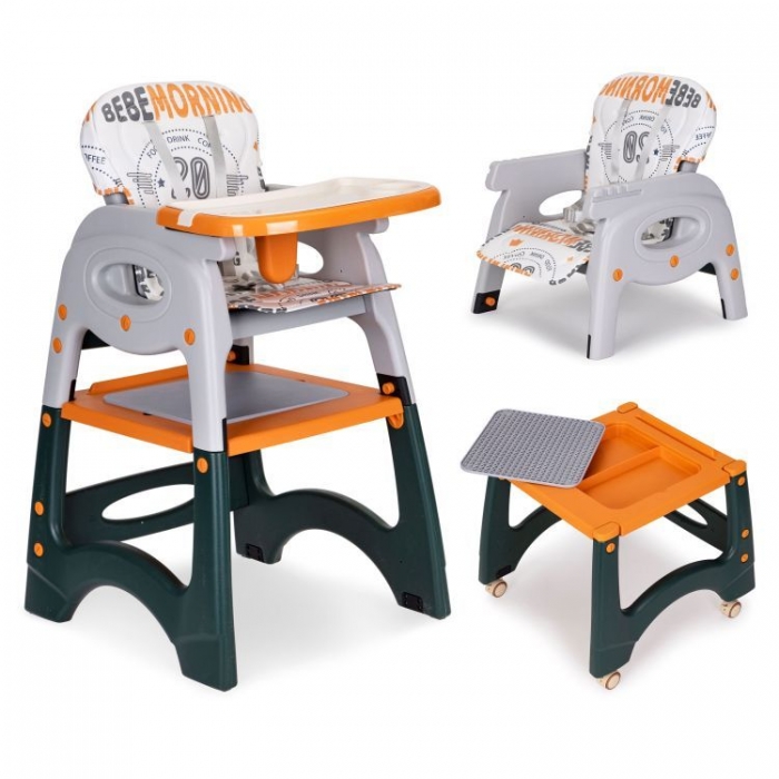 Scaun de masă 2 în 1 Ecotoys Portocaliu