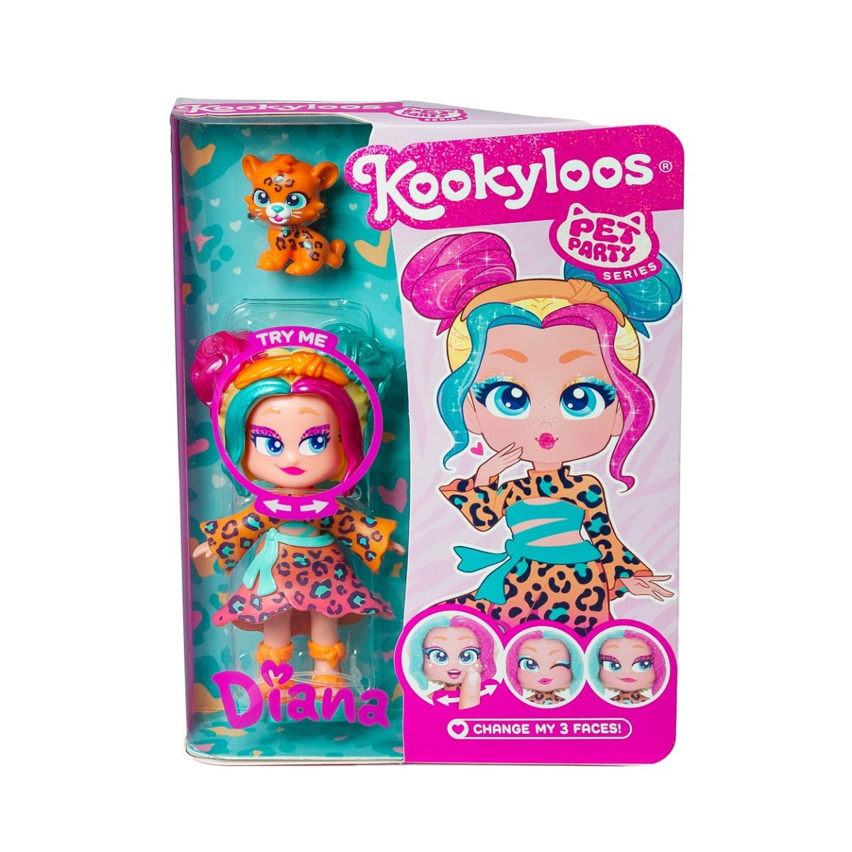 Păpușă Kookyloos Diana & Leopard - Pets Party