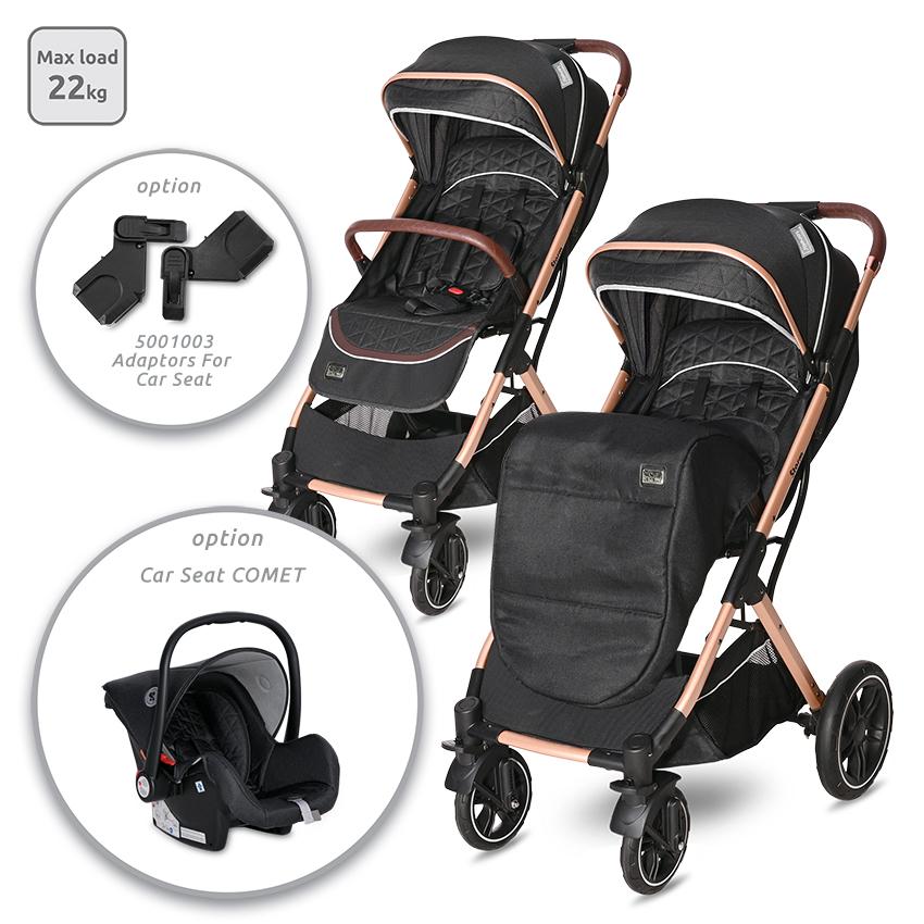 Carucior Lorelli Storm Luxe Black, Aluminiu, pana la 22kg - imagine 4