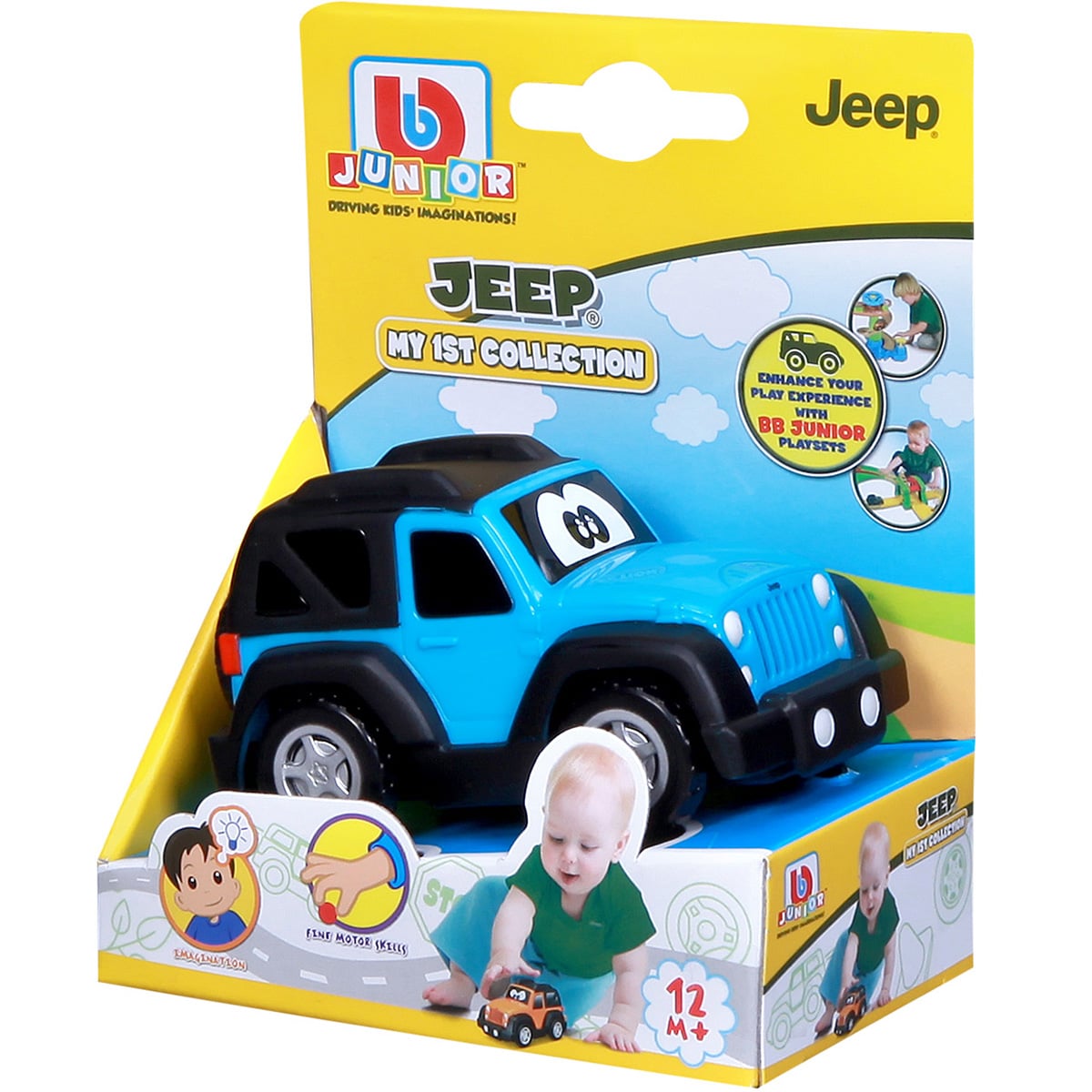 Bburago Junior Jeep Albastru, Masina Jucarie 9 cm