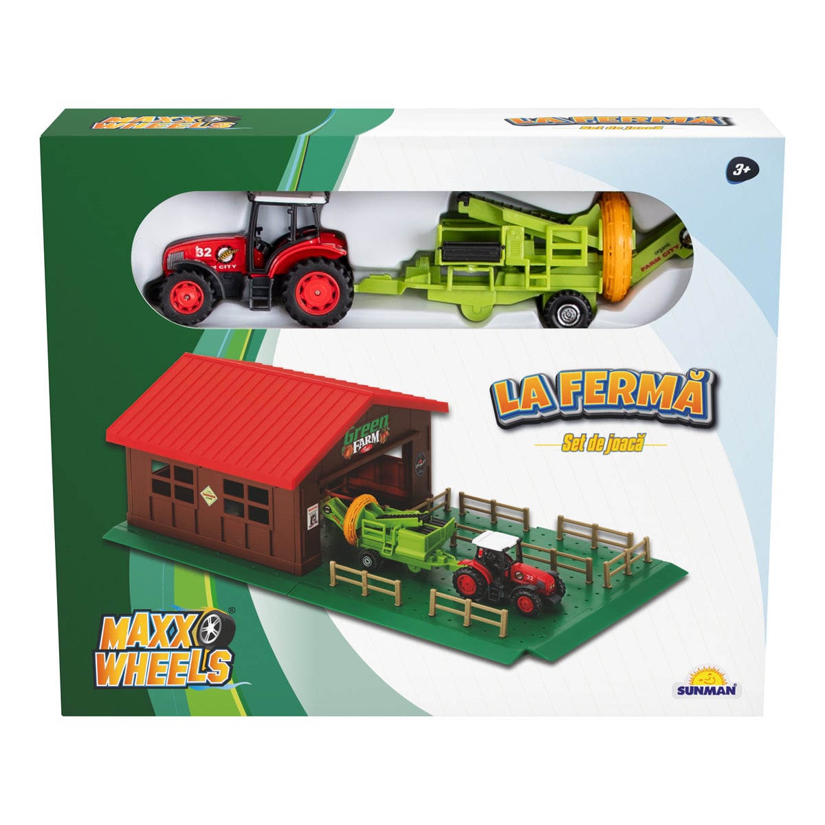 Set Tractor cu Garaj Maxx Wheels | Joc Interactiv