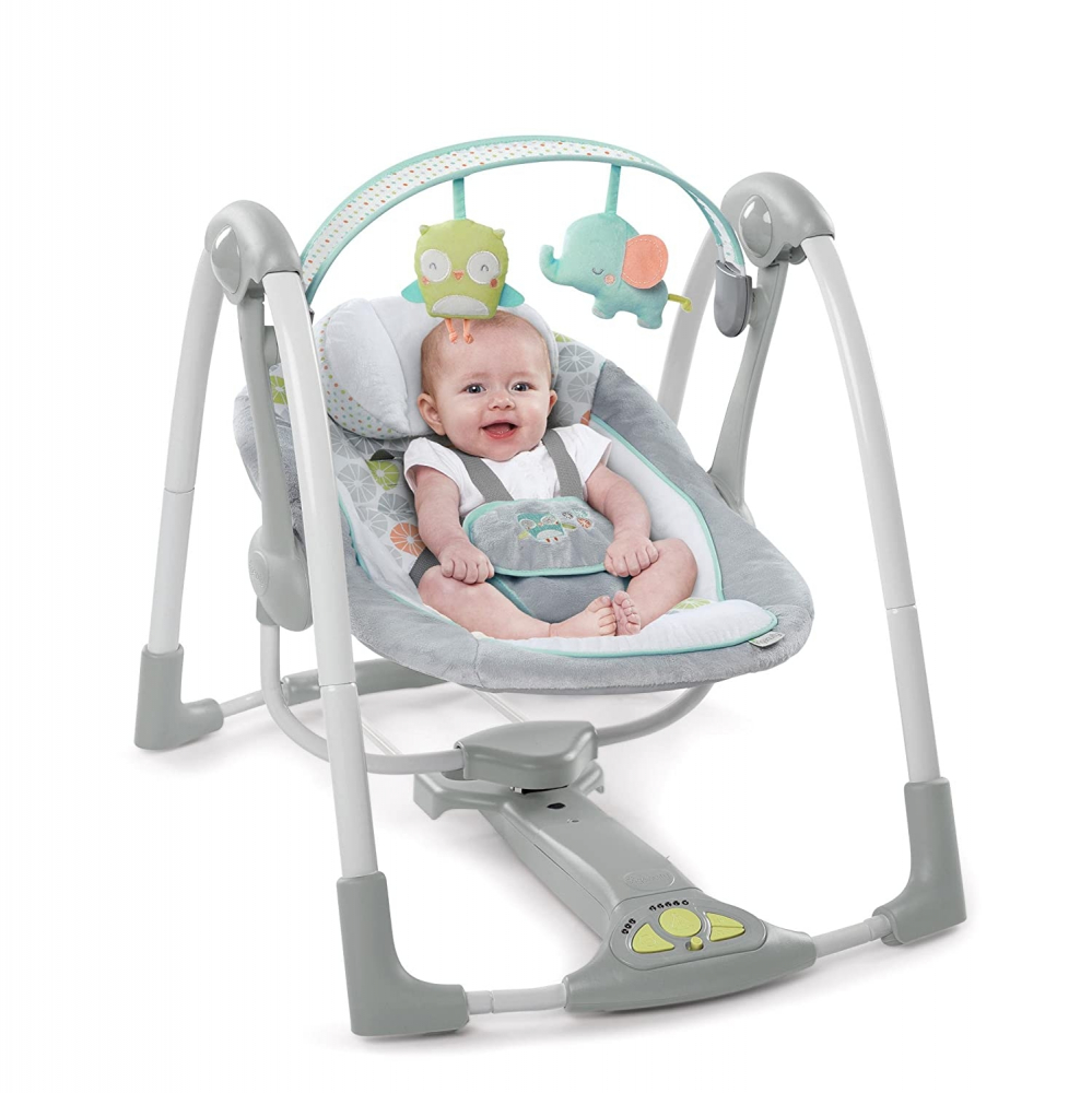 Leagan Portabil Ingenuity Swing n Go Hugs Hoots