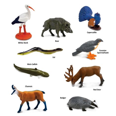 Tub Animale Europa Safari Ltd - 9 Figurine Educativ - imagine 2