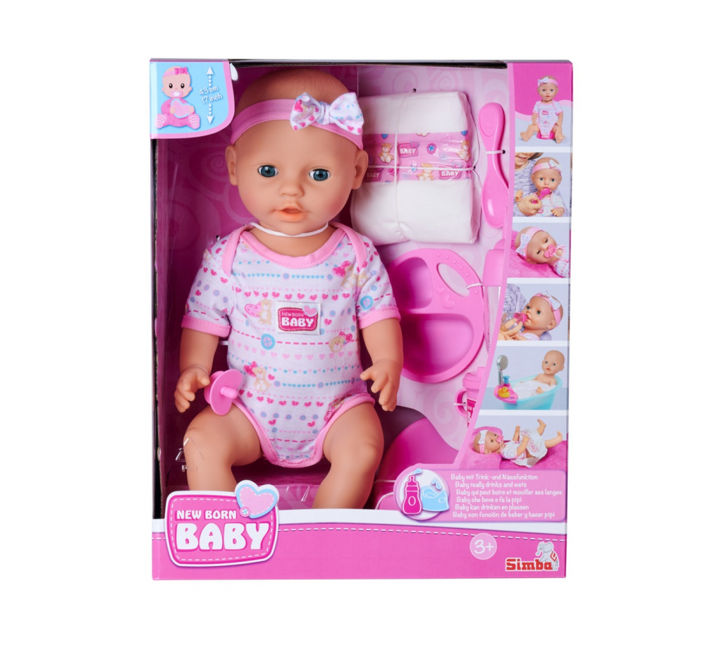 New Born Baby Set Simba, Papusa Bebelus Roz