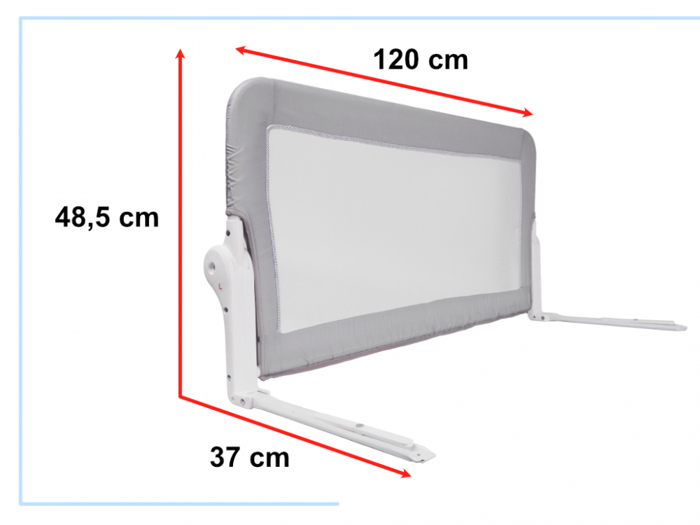Bariera Protectie Pat Ikonka Pliabila, Gri, 120 cm - imagine 2