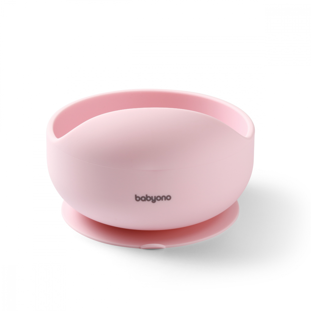Bol silicon cu ventuza Babyono roz, antrenament mâncare - imagine 11