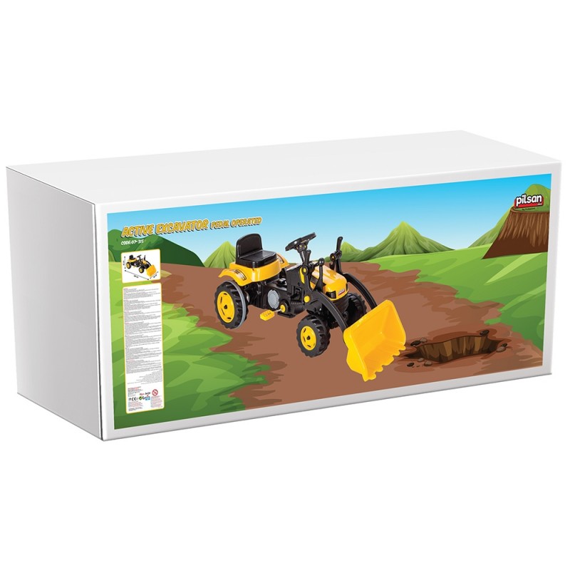 Tractor Pilsan Active Yellow cu cupă și pedale - imagine 6