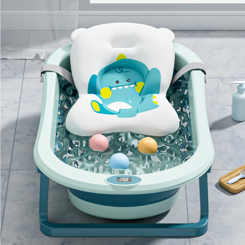 Cadita pliabila Little Mom Dino, cu termometru - imagine 4