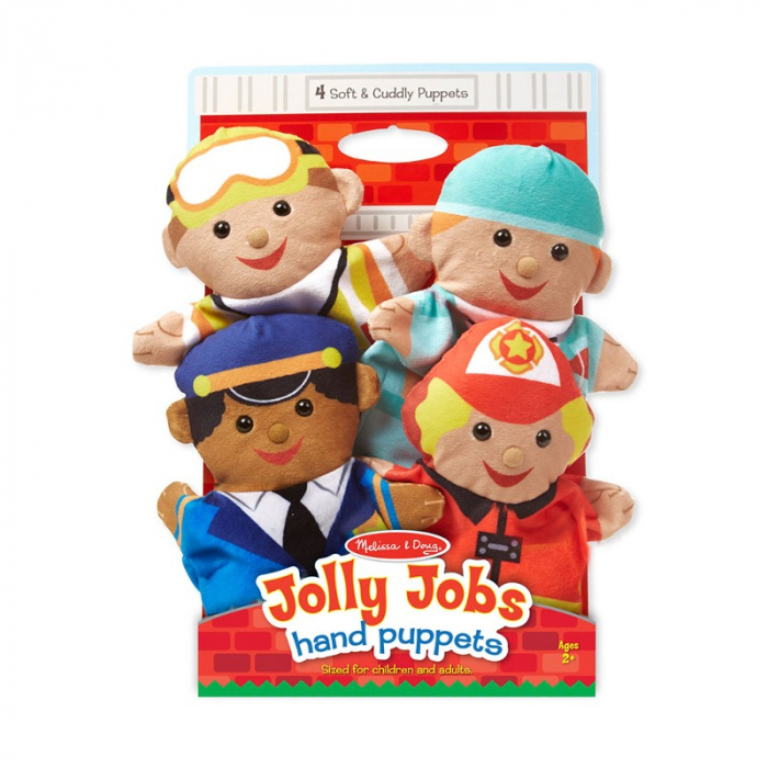 Set 4 Păpuși de Mână Meserii Melissa & Doug