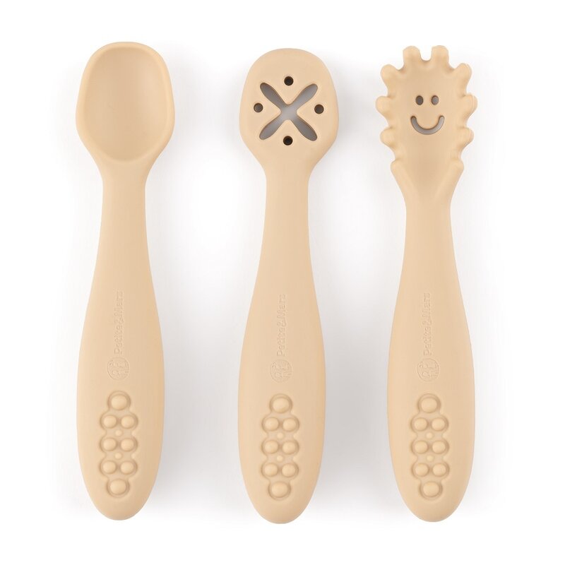 Set 3 lingurițe silicon bej Petite&Mars - imagine 4