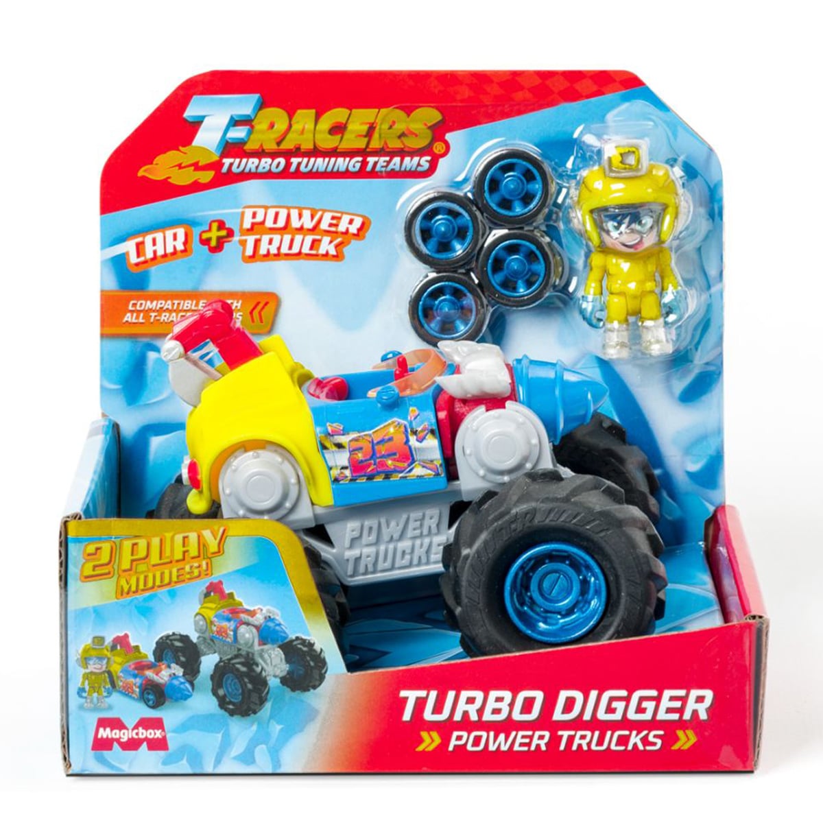 Set T-Racers Power Trucks Turbo Digger + Figurină