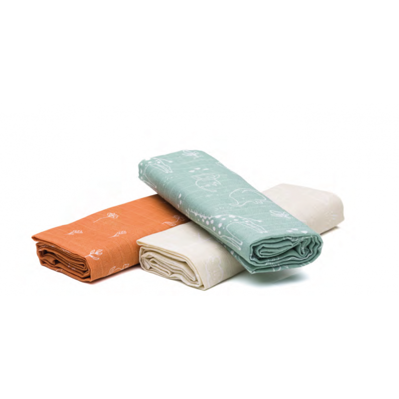 Set 3 scutece Fillikid muselină 75x75cm - imagine 2
