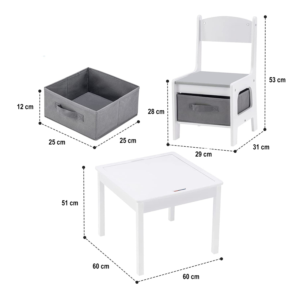 Set masă și 2 scaune LEGO Ginger Home Alb - imagine 6