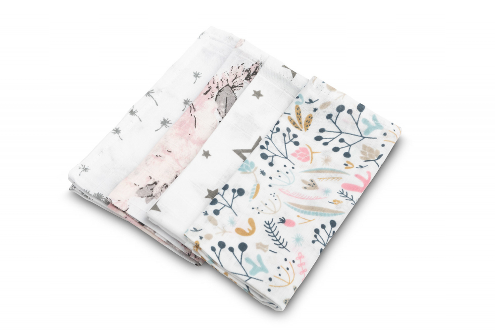 Set 4 Prosoape Sensillo Pink Muselina Delicată