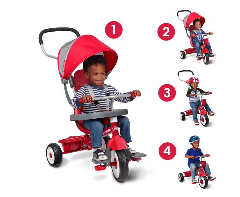 Tricicleta Radio Flyer 4 în 1, Roșu - imagine 5