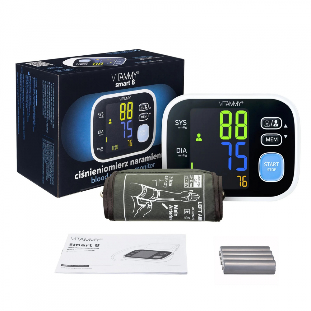 Tensiometru Vitammy Smart 8, Măsurare Rapidă, Mansetă 22-42cm - imagine 4