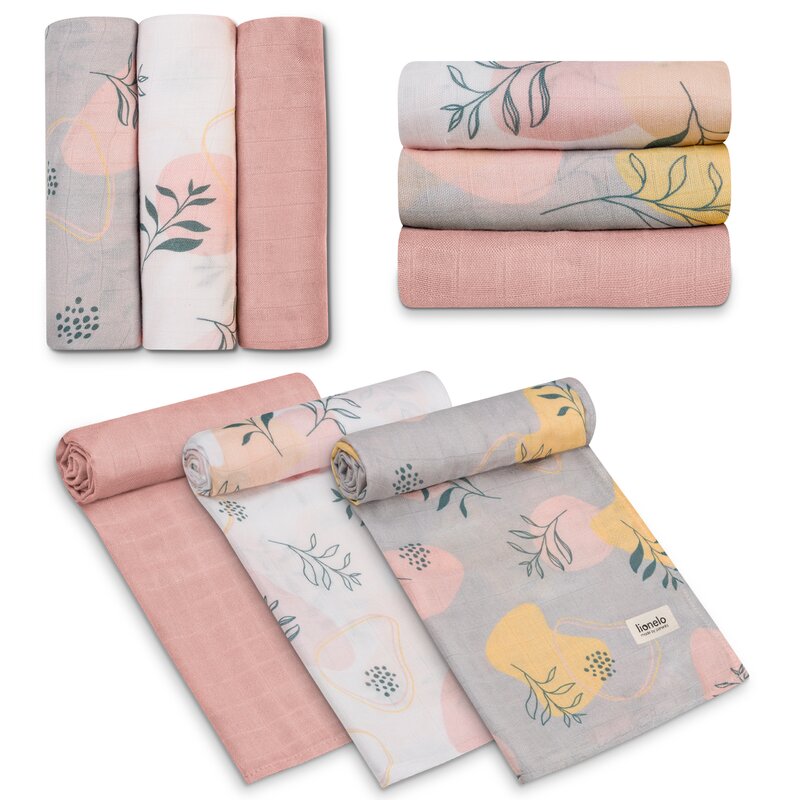 Set 3 Museline Bambus Lionelo Leaf, 70x70 cm - imagine 5
