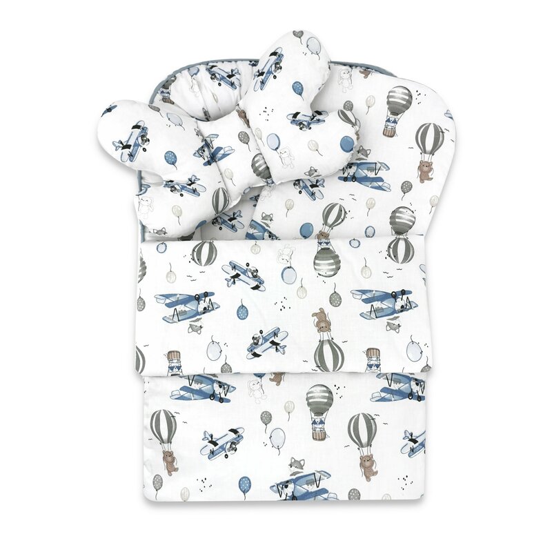 Set 4-1 MimiNu Baby Cocoon Blue Plane