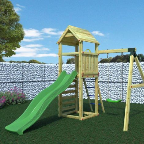 Complex Joacă Lemn Fungoo Gaia - Tobogan 2.2m - imagine 3