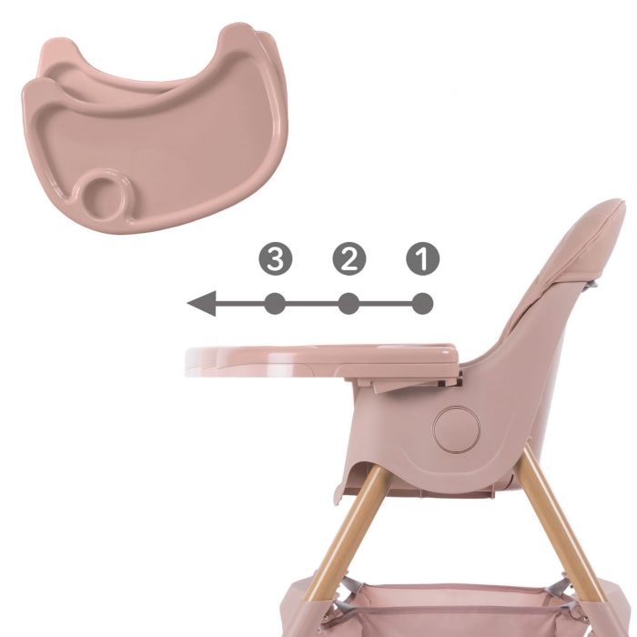 Scaun de masa 2 in 1 Kidwell Karimi roz - imagine 3