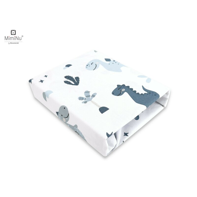 Cearceaf MimiNu Dino Granat cu elastic pentru copii - imagine 2