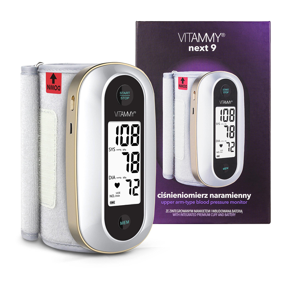 Tensiometru Vitammy Next 9, Alb-Albastru, Mufă USB