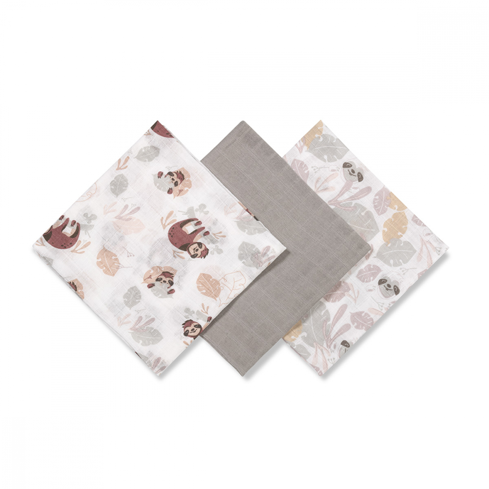 Set 3 scutece muselina Babyono gri - imagine 2