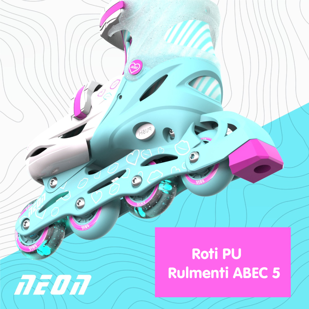Role Neon Inline Skates 34-37 Teal Pink - imagine 3