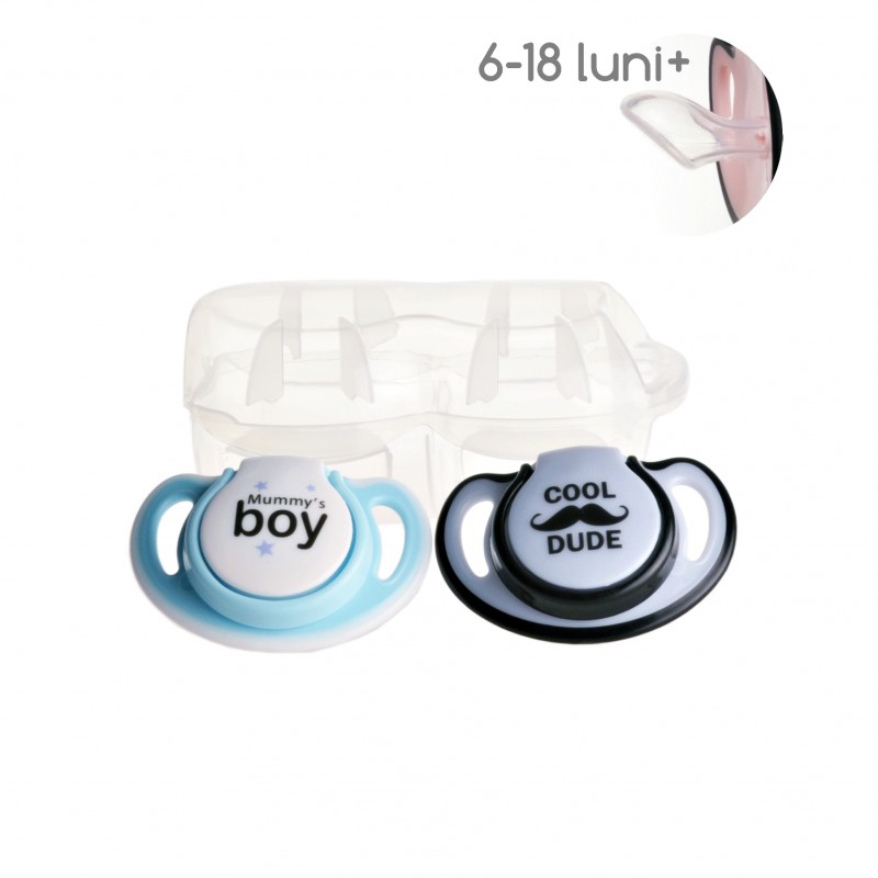 Set 2 Suzete Ortodontice Minut Baby + Cutie Sterilizare