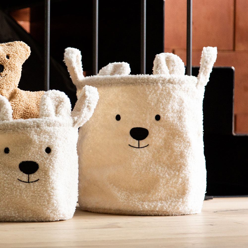 Cos Depozitare Childhome Teddy Alb, 30x30x30 cm - imagine 2