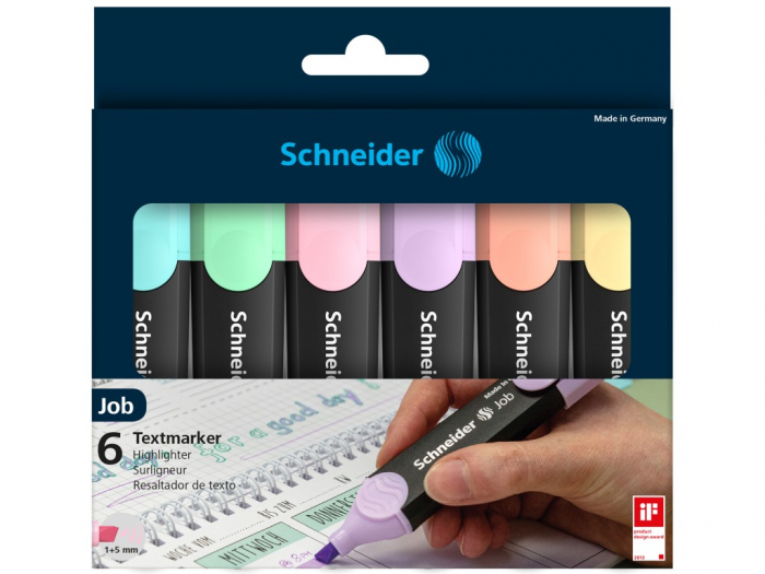 Set 6 Textmarkere Schneider Job Pastel