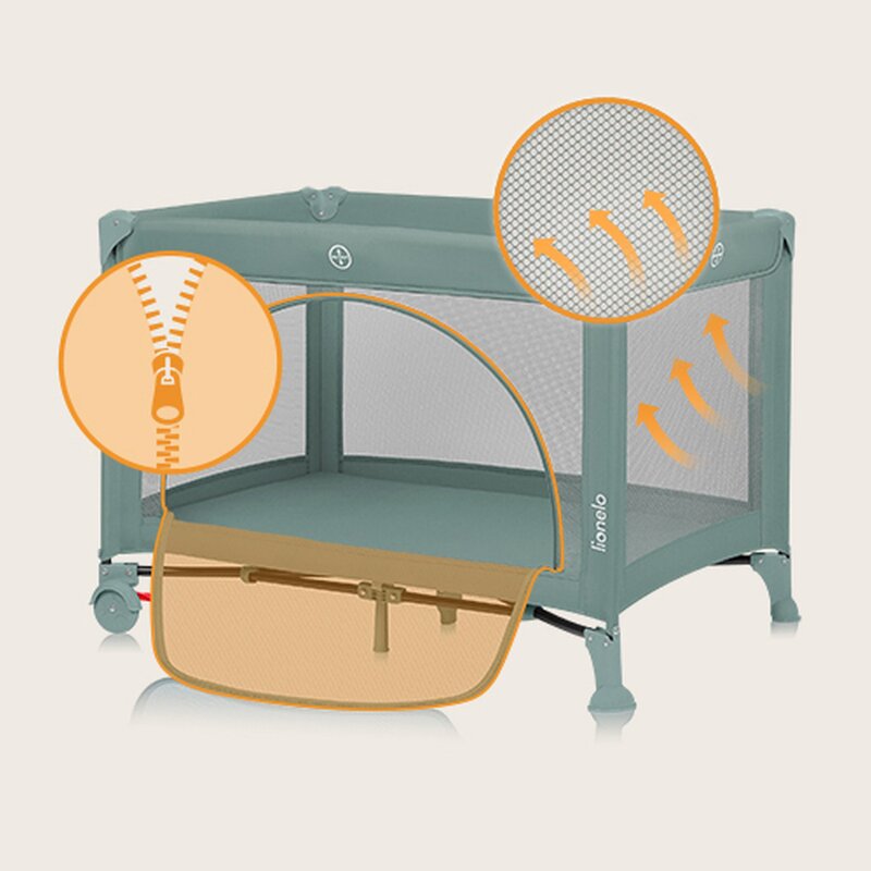 Patut Pliabil Lionelo Laura, 2-in-1 Crib si Tarc - imagine 3