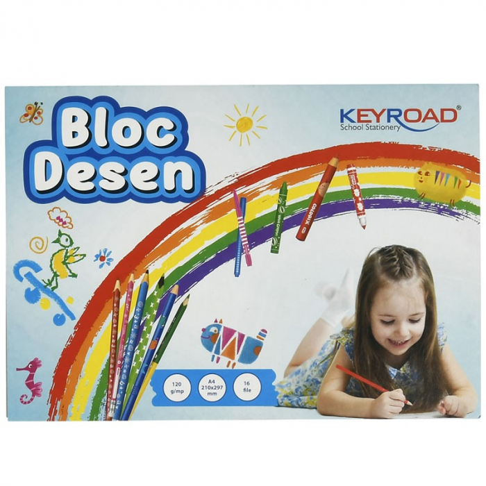 Bloc desen Keyroad A4 120g - Ideal pentru artă