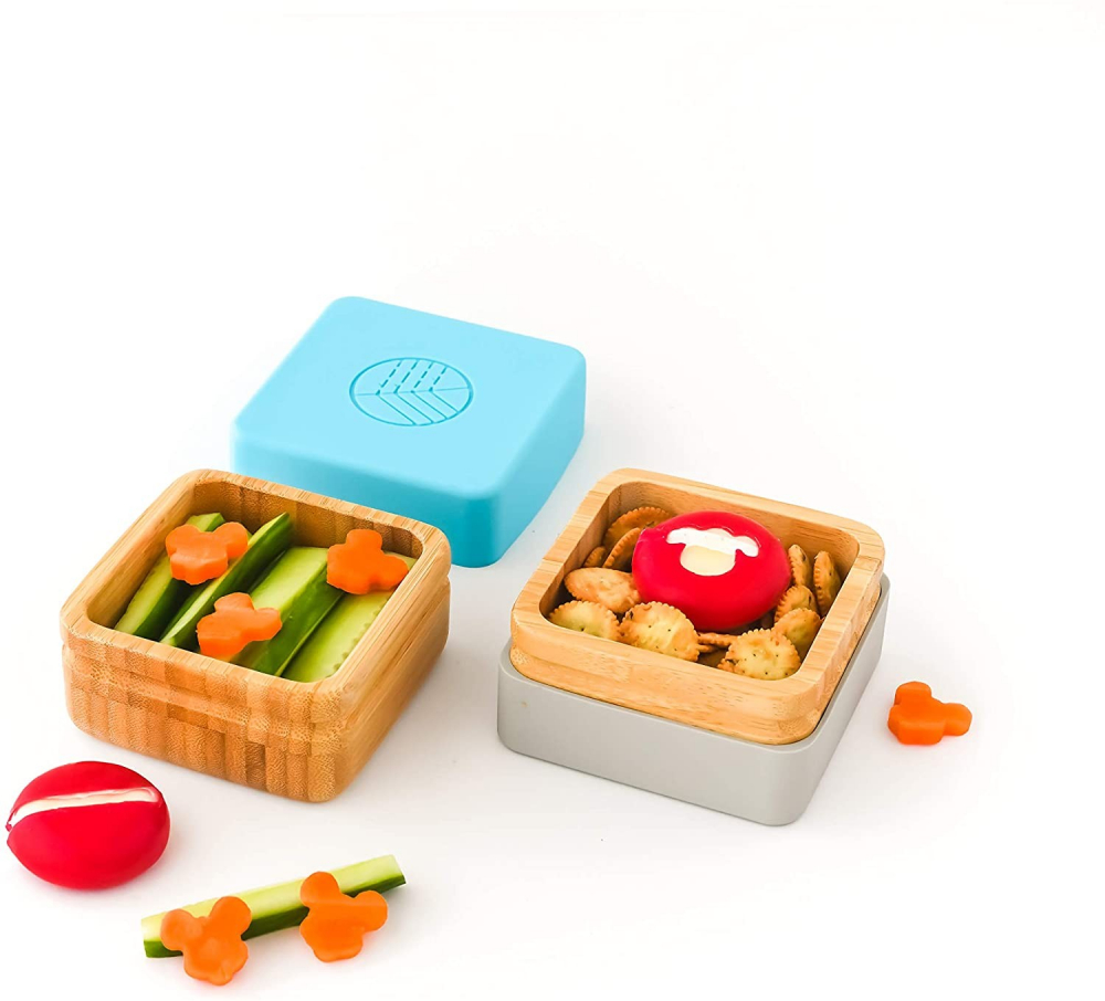 Set 2 Caserole Bambus Eco Rascals Albastru & Gri